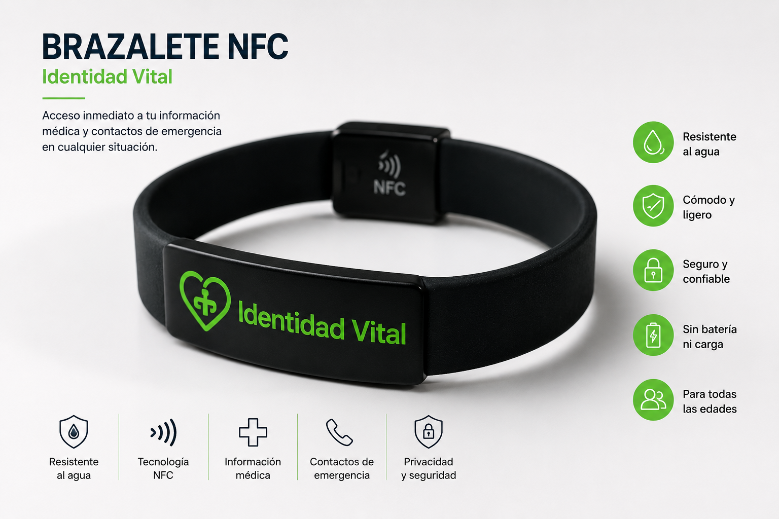 Brazalete NFC Identidad Vital